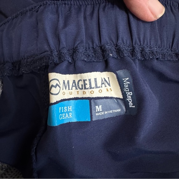 Magellan Outdoors Navy Blue Fish Gear Mag Repel Drawstring Shorts - Picture 4 of 8